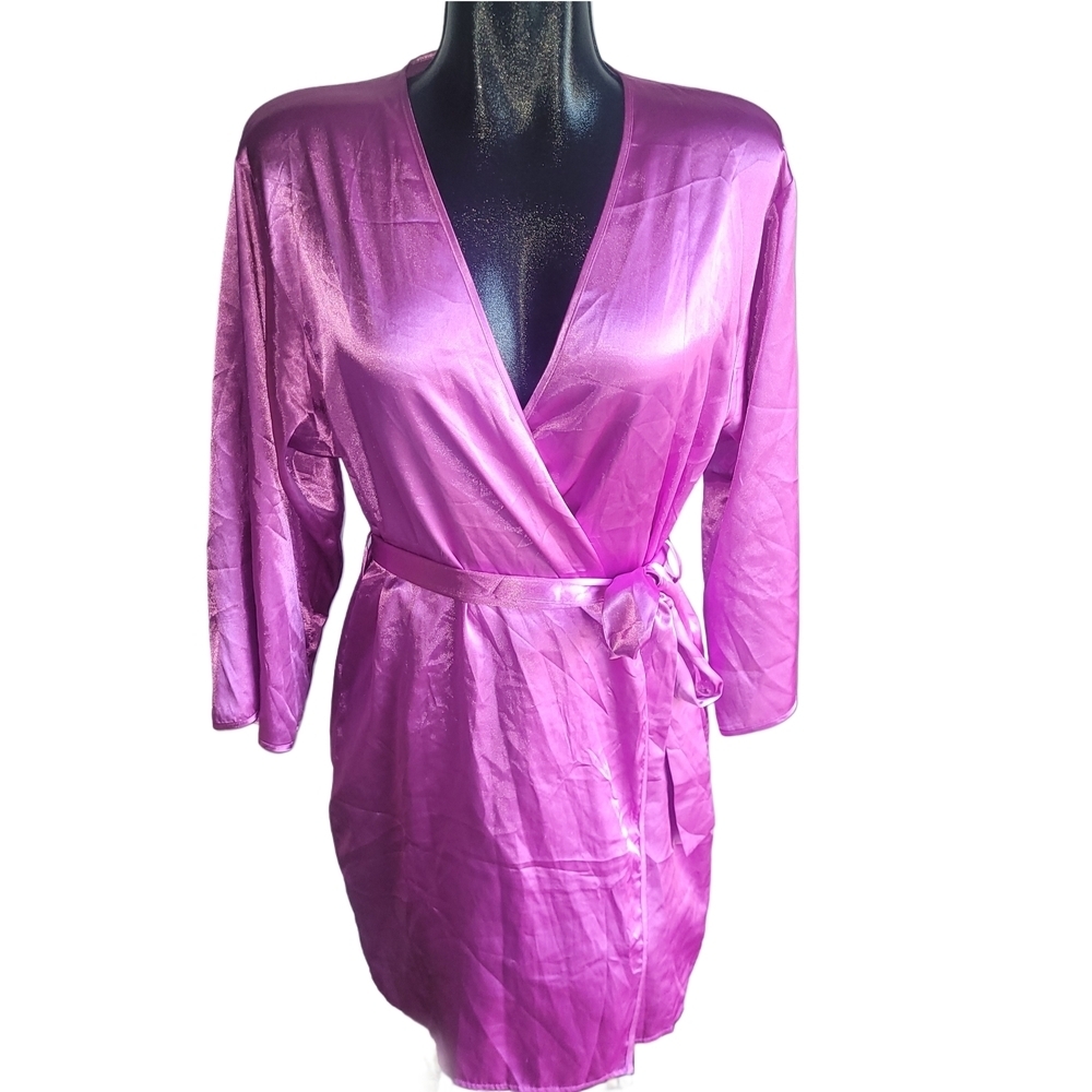 La Senza Pink Satin Robe With Belt Size S